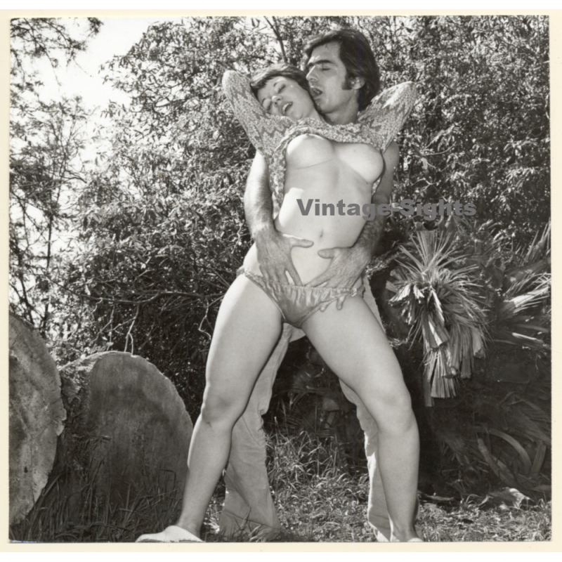 Erotic Study: Man Passionately Embraces Semi Nude Woman Outdoors (Vintage Photo KORENJAK 1960s/1970s) Erotic Study: Man Passionately Embraces Semi Nude Woman Outdoors (Vintage Photo KORENJAK 1960s/1970s)
