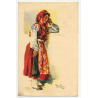 Portugese Woman In National Dress: Viana Do Castelo (Artist Postcard: Alberto Souza 1947)