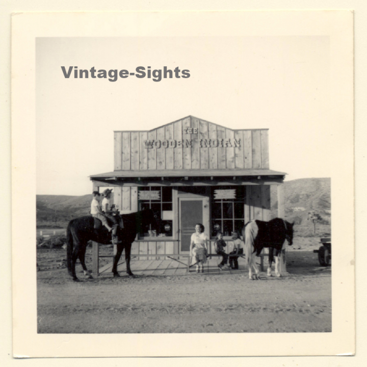 Texas / USA: Pioneertown - Wooden Indian - Western Movie Set (Vintage Photo ~1950s/1960s)
