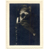 Cool Snapshot Of Woman In The Dark Lightening A Cigarette (Vintage Photo ~1940s)