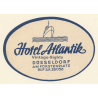 Düsseldorf / Germany: Hotel Atlantik (Vintage Luggage Label ~1950s/1960s)