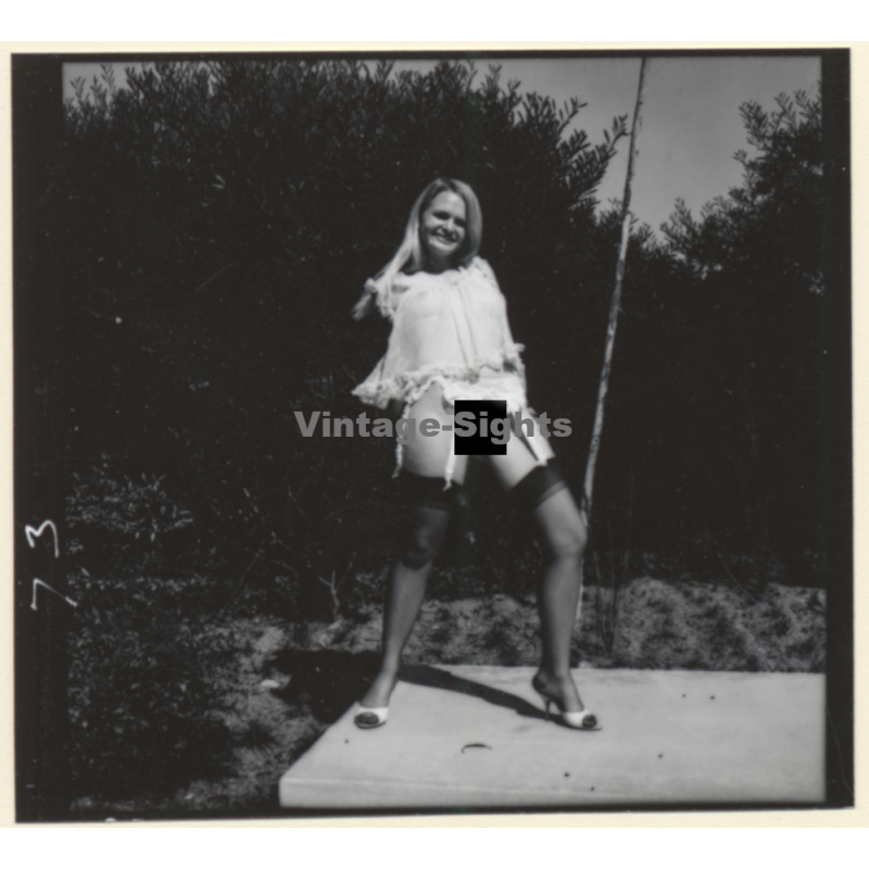 Erotic Study: Pretty Blonde Nude At Swimming Pool *2 (Vintage Contact Sheet 1970s/1980s)