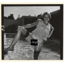 Erotic Study: Pretty Blonde Nude At Swimming Pool *4 (Vintage Contact Sheet 1970s/1980s)