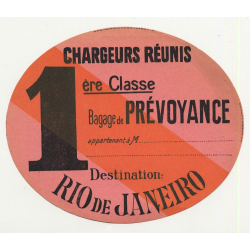 Chargeurs Réunis: Bagage De Prévoyance / Rio de Janeiro (Vintage Shipping Line Luggage Label)