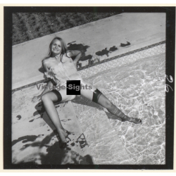 Erotic Study: Pretty Blonde Nude At Swimming Pool *5 (Vintage Contact Sheet 1970s/1980s)