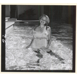 Erotic Study: Pretty Blonde Nude At Swimming Pool *8 (Vintage Contact Sheet 1970s/1980s)