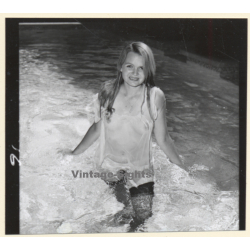 Erotic Study: Pretty Blonde Nude At Swimming Pool *9 (Vintage Contact Sheet 1970s/1980s)