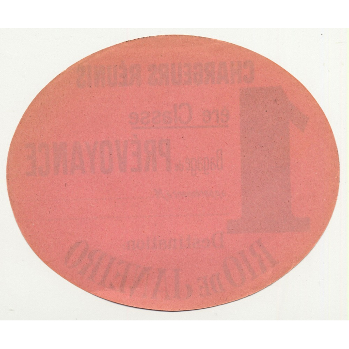 Chargeurs Réunis: Bagage De Prévoyance / Rio de Janeiro (Vintage Shipping Line Luggae Label)