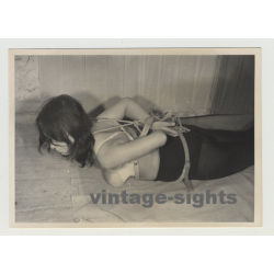 Female W. Tied Wrists Behind Back Facing Floor (Vintage Photo 1964)