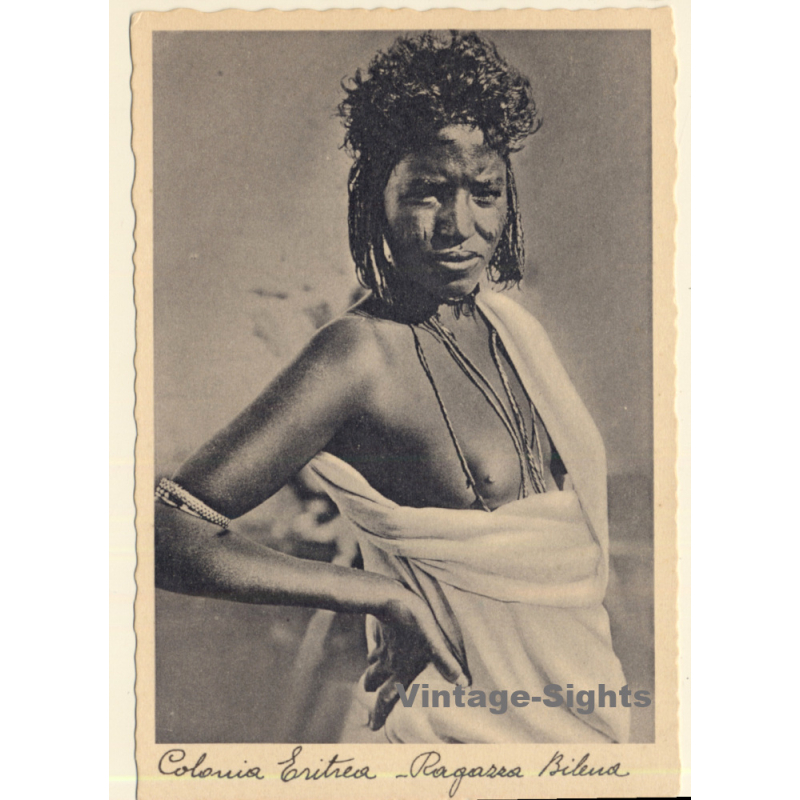 Eritrea: Native Tribal Woman Flashing Boob / Risqué - Ethnic Nude (Vintage PC ~1920s/1930s) Eritrea: Native Tribal Woman Flashing Boob / Risqué - Ethnic Nude (Vintage PC ~1920s/1930s)