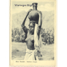 Africa: Topless Female Water Carrier / Risqué - Ethnic Nude (Vintage PC ~1920s/1930s)