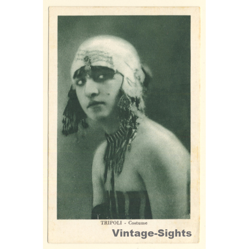 Tripoli / Libya: Beautiful Native Woman With Great Headdress/ Ethnic (Vintage PC ~1920s/1930s)