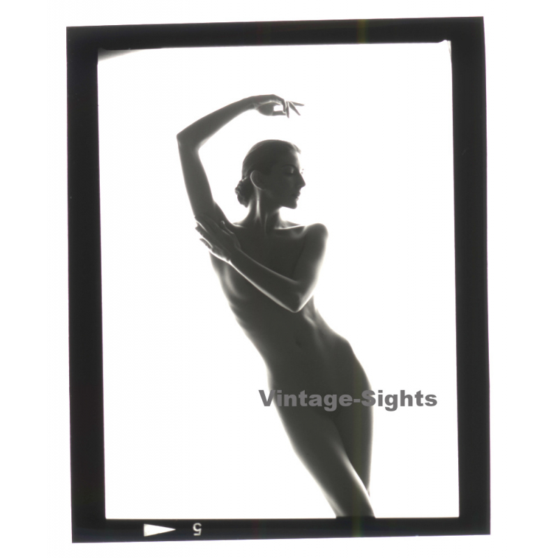 Erotic Photo Art: Beautiful Slim Nude Woman*3  (Vintage B/W Diapositive WOLFGANG KLEIN 1980s)