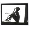 Erotic Photo Art: Beautiful Slim Nude Woman*4  (Vintage B/W Diapositive WOLFGANG KLEIN 1980s)