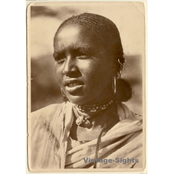 Modestino Baldinetti: Young Abyssinian Woman / Ethnic - Piercings(Vintage RPPC 1938)