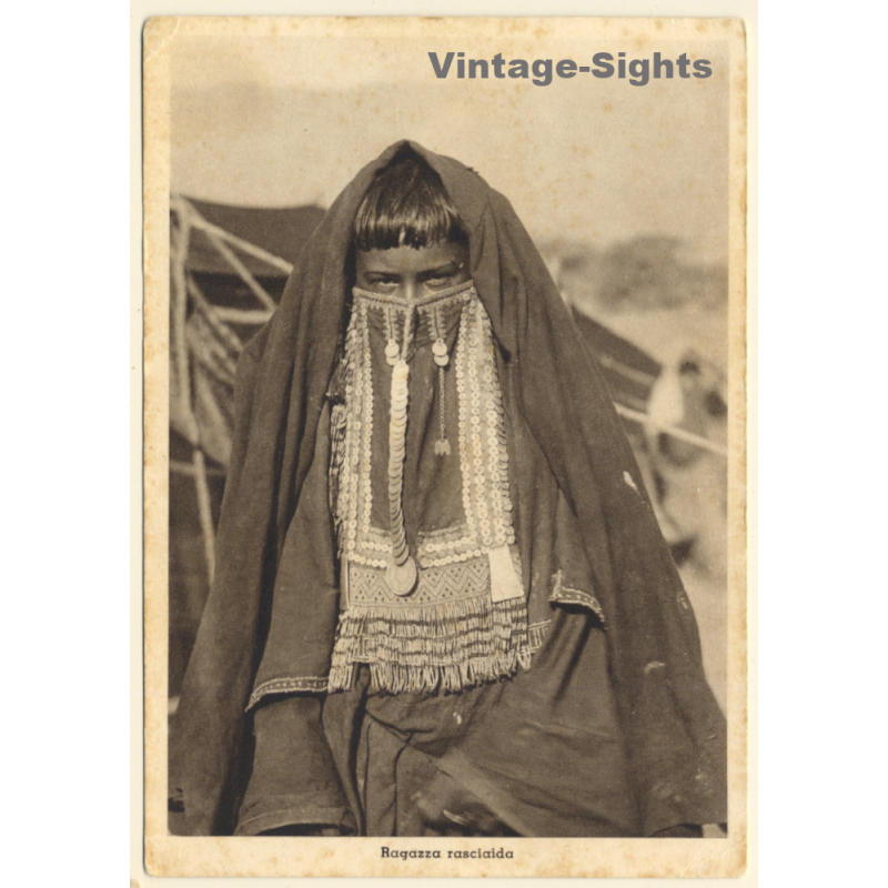 Modestino Baldinetti: Ragazza Rasciaida / Completely Veiled Woman (Vintage PC 1936)