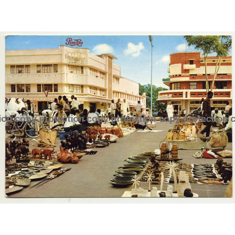 Léopoldville / Congo: Ivory And Wood Market / Pepsi Cola (Vintage Postcard 1965)
