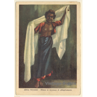 Eritrea: Topless Indigenous Bilen Woman / Ethnic (Vintage Artist PC 1910s/1920s)