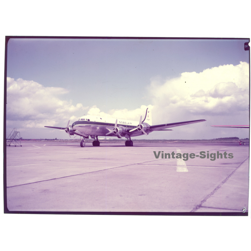 Sobelair OO-SBL: Douglas DC-6B (Large Vintage Diapositive 13 x 18 CM ~1960s/1970s