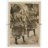 2 Bakubas In Ceremonial Dress / Mweka - Congo (Vintage Photo B/W 1949)