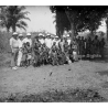 N'Djili - Kimpoko - Léopodville / Congo: Colonial Masters With Native Tribe / Ethnic (Vintage Stereo Glass Plate 1934)
