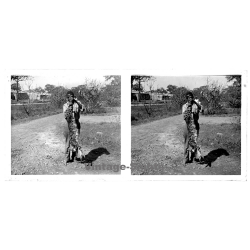 N'Djili - Kimpoko - Léopodville / Congo: Native Man With Killed Cheetah (Vintage Stereo Glass Plate 1934)