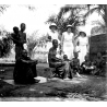 N'Djili - Kimpoko - Léopodville / Congo: 3 Colonial Ladies & Native Tribe Members (Vintage Stereo Glass Plate 1934)