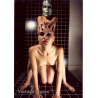 Erotic Study by Pjotr Van Moock: Blonde Nude & Green Mask Man / Experimental (Vintage XL Photo 45 x 30 CM 1980s)