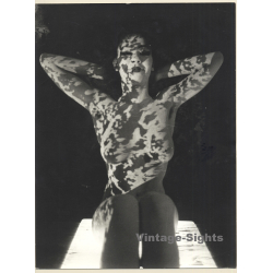 Erotic Study by Pjotr Van Moock: Experimental Take Of Busty Nude With Cigarette (Vintage XL Photo 40 x 30 CM 1980s)