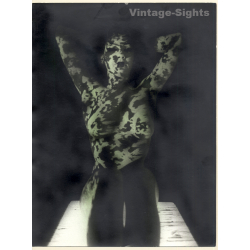 Erotic Study by Pjotr Van Moock: Experimental Take Of Busty Nude With Cigarette*2 (Vintage XL Photo 40 x 30 CM 1980s)