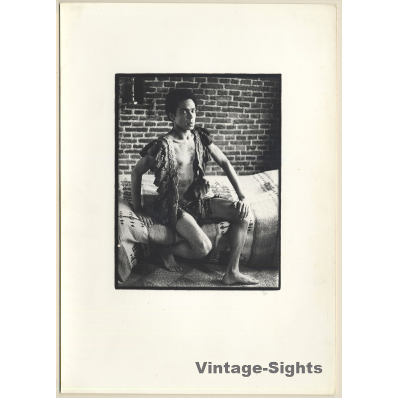 Pjotr Van Moock: Portrait Of A Dark-Skinned Ballet Dancer (Vintage XL Photo 30 x 21 CM 1980s)