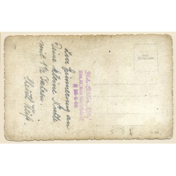 Little Girl In Fur Coat &amp; Her Teddy Bear (Vintage RPPC ~1920s/1930s)