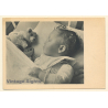 Baby Toddler Sleeping Beside His Teddy Bear (Vintage PC ~1940s/1950s)