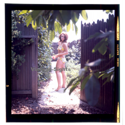 Erotic Study: Bikini Girl In Backyard / Pin-Up (Vintage Diapositive KORENJAK 1970s/1980s)