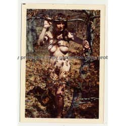 Natural Busty Nude Woman In Forest *11 (Vintage Photo Germany 1973)