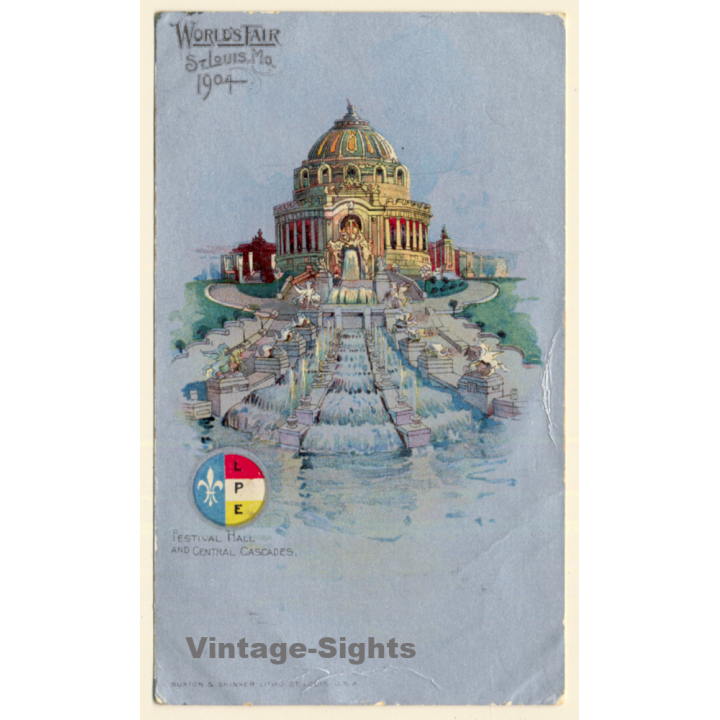 Worlds Fair St. Louis 1904 / Festival Hall & Cascades (Vintage PC)