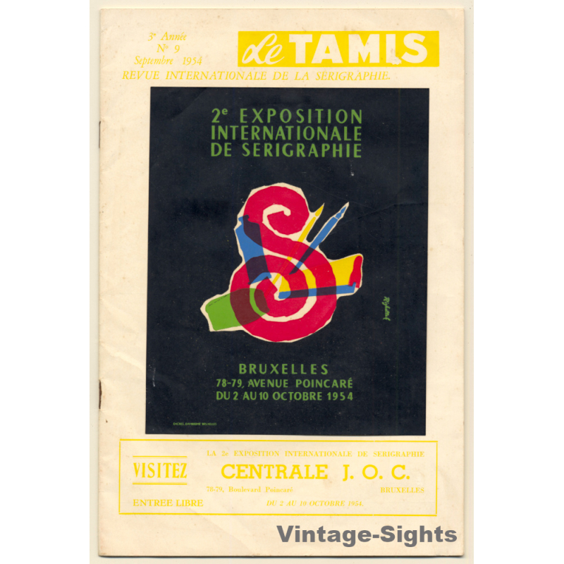 Le Tamis N° 9 - 1954: Int. Revue De La Serigraphie / 2 Silkscreen Prints (Vintage Magazine)