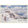 R.Reschreiter: Rotwandhaus - Berge - Skifahrer (Vintage PC 1913)