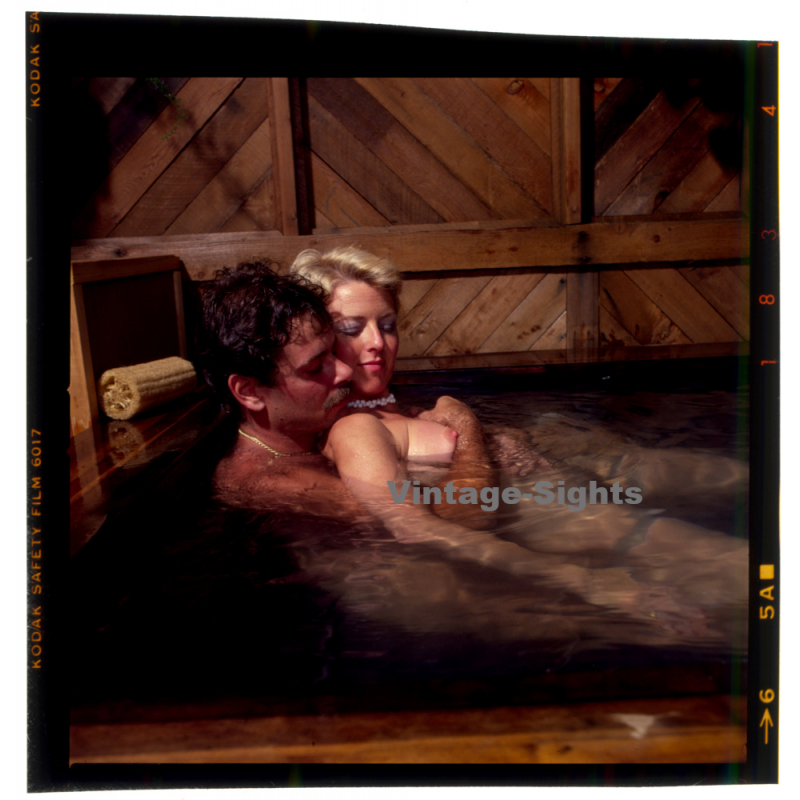 Erotic Study: Nude Couple In Jacuzzi / Boobs (Vintage Diapositive KORENJAK 1970s/1980s)
