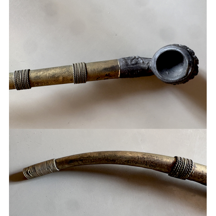 Indo-China: Vintage Clay Pipe (Burma? ~1940s/1950s)