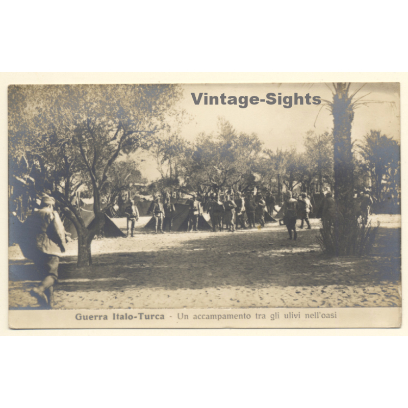 Italo-Turkish War (1911-1912): Military Camp In The Oasis (Vintage RPPC)