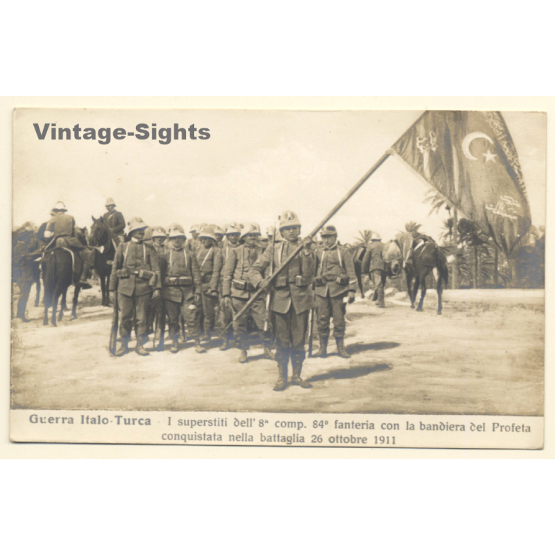 Italo-Turkish War (1911-1912): Survivors Of The 8th Infantry Regiment 84th Infantry (Vintage RPPC) Italo-Turkish War (1911-1912): Survivors Of The 8th Infantry Regiment 84th Infantry (Vintage RPPC)