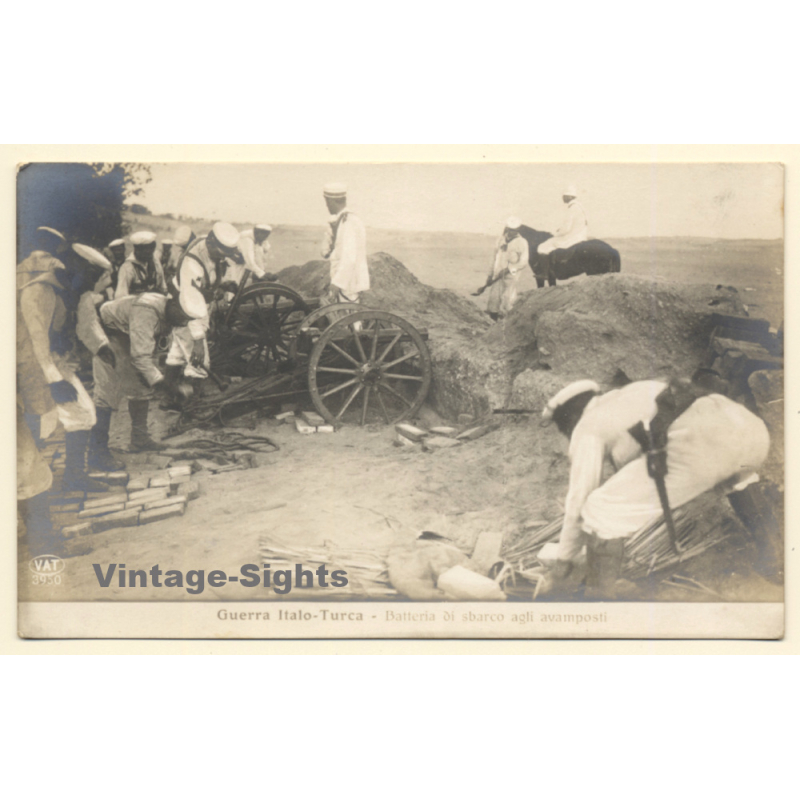Italo-Turkish War (1911-1912): Landing Battery At The Outpost (Vintage RPPC) Italo-Turkish War (1911-1912): Landing Battery At The Outpost (Vintage RPPC)