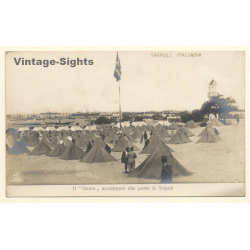 Colony Tripoli Italiana: Military Camp At The Gates Of Tripoli (Vintage RPPC ~1910s)