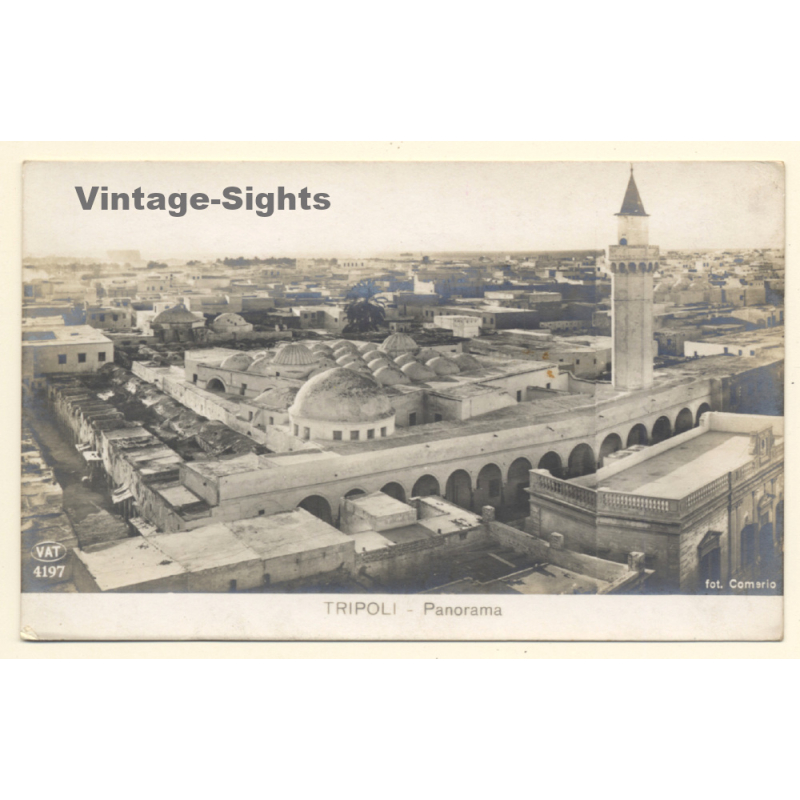 Colony Tripoli Italiana: Panorama *2 / Karamanli Mosque (Vintage RPPC ~1910s) Colony Tripoli Italiana: Panorama *2 / Karamanli Mosque (Vintage RPPC ~1910s)