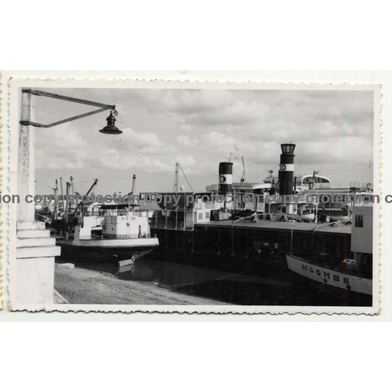 Port Facilities Of Stanleyville & Steamers / Congo - Africa (Vintage RPPC B/W 1955)