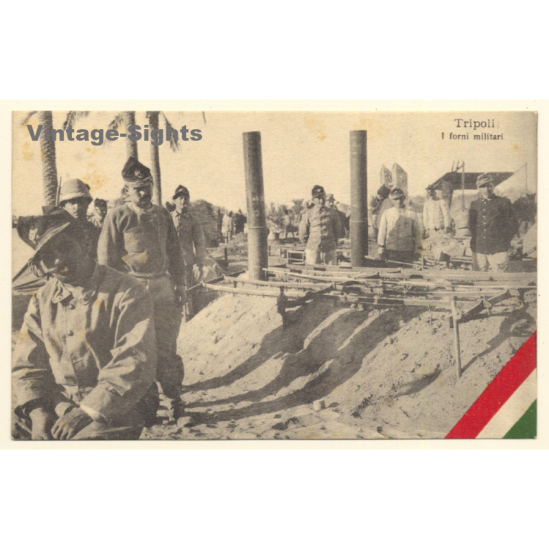 Italo-Turkish War (1911-1912): Tripoli - Military Camp Kitchen - Soldiers (Vintage PC ~1910s) Italo-Turkish War (1911-1912): Tripoli - Military Camp Kitchen - Soldiers (Vintage PC ~1910s)