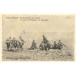 Colony Tripoli Italiana: Zavia El Nayan - Bombardment Of Castle (Vintage PC 1917)