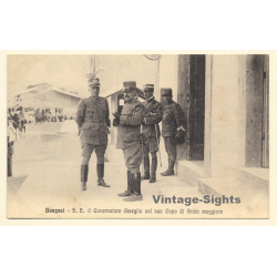 Colony Tripoli Italiano: Benghazi - Governor Ameglio & Chief Of Staff (Vintage PC 1910s)