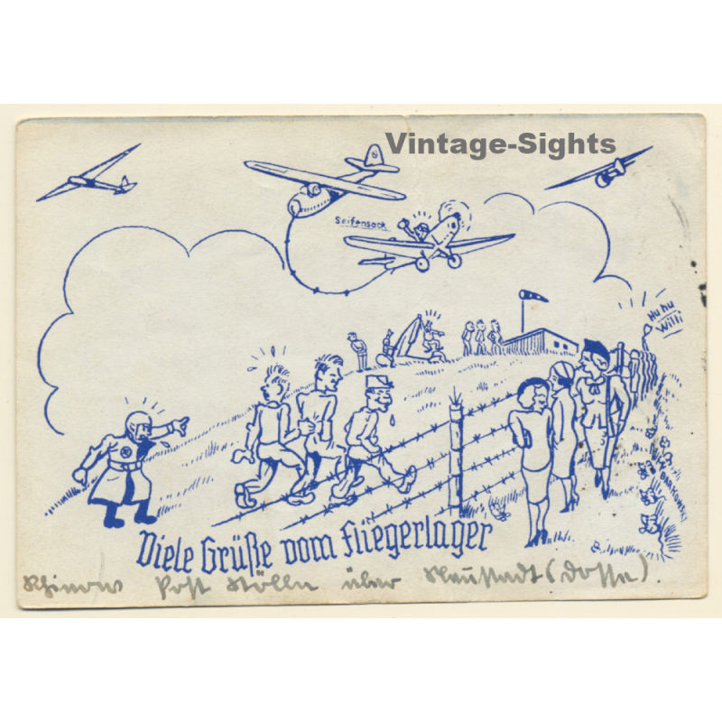 German Propaganda: Viele Grüsse Vom Fliegerlager (Vintage PC 1938)